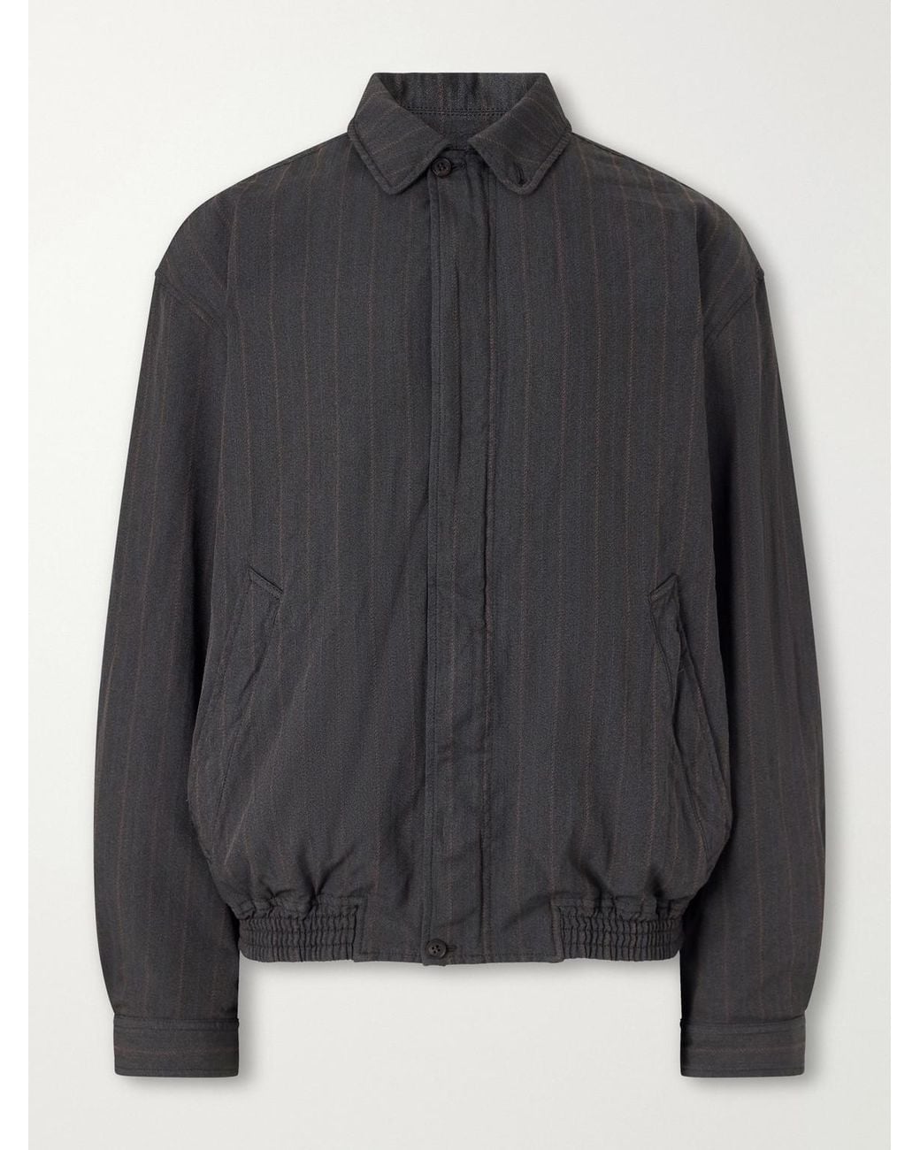 Comme des Garçons Black Crinkled Striped Herringbone Jacket for men
