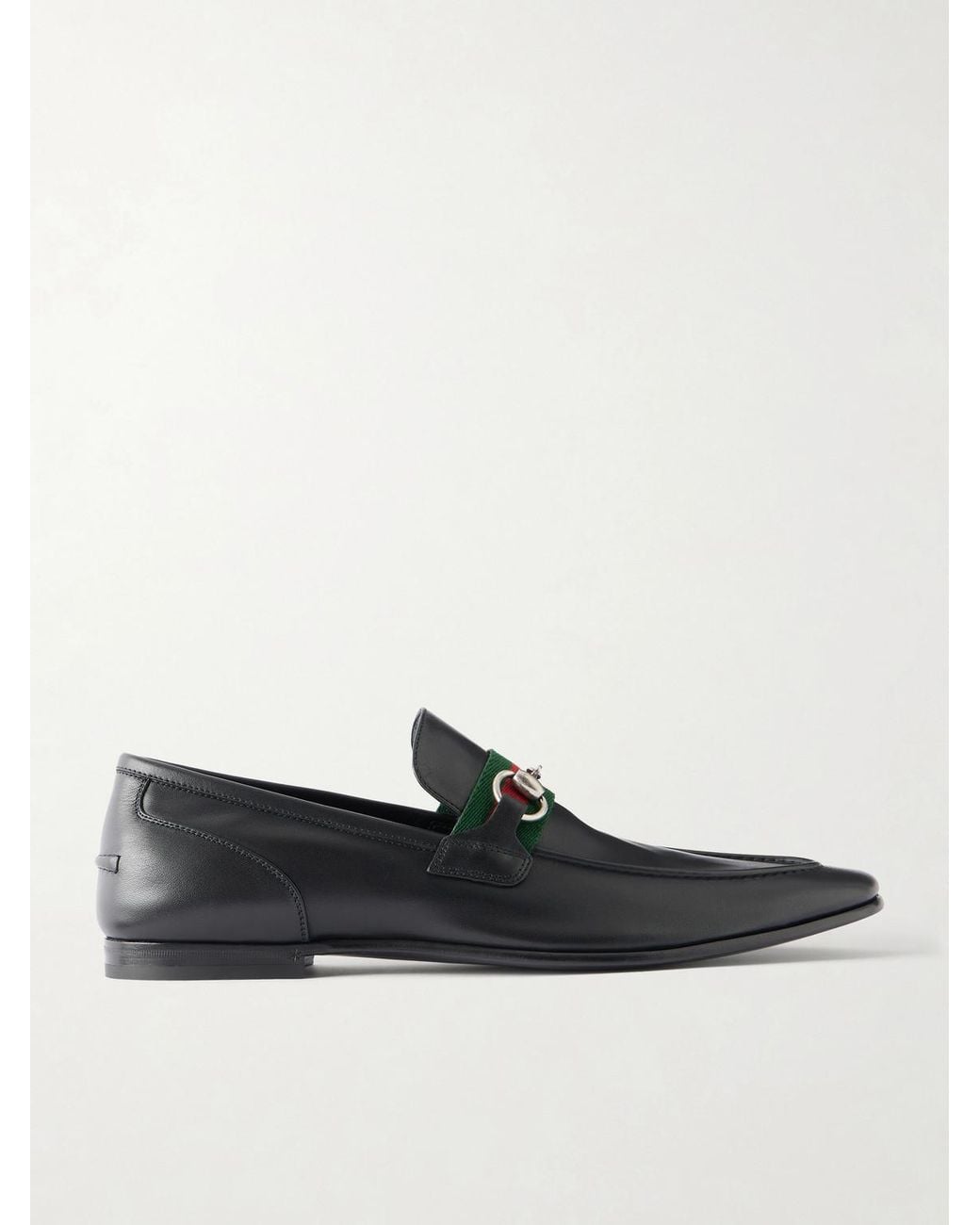 Gucci White Como Horsebit-embellished Leather Loafers for men