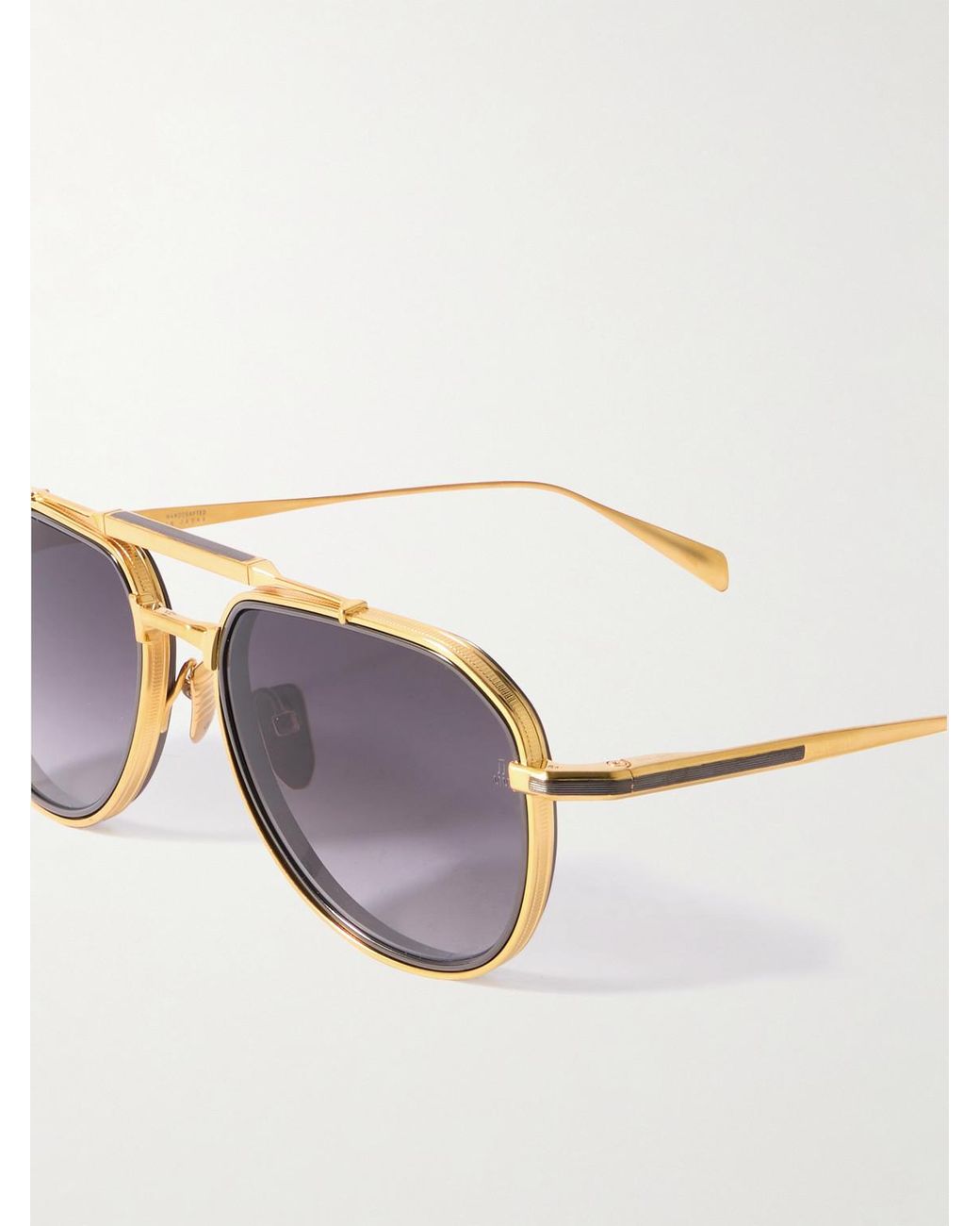 Jacques Marie Mage Metallic Commander Double-Bridge Aviator-Style Two-Tone Beta Titanium Sunglasses for men
