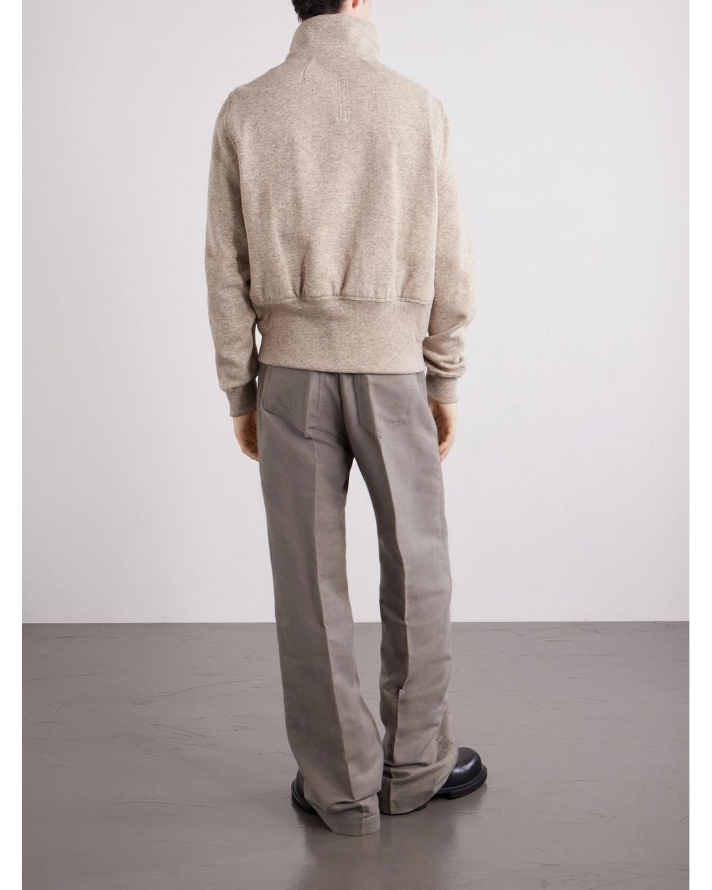 Rick Owens Natural Bauhaus Wool And Cotton-Blend Zip-Up Sweater for men