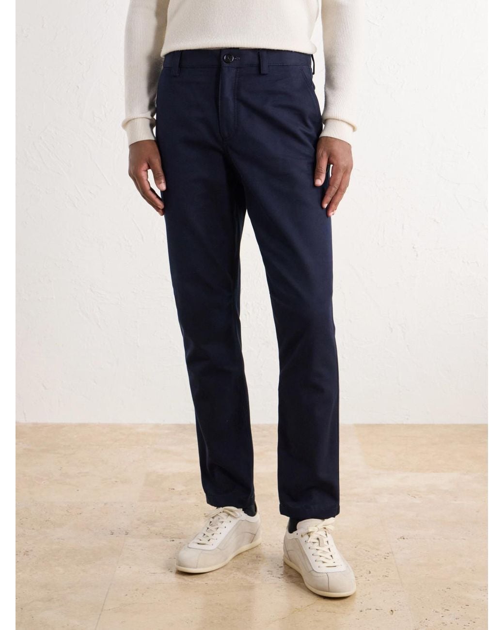 Brunello Cucinelli Blue Tapered Cotton And Wool-Blend Twill Chinos for men