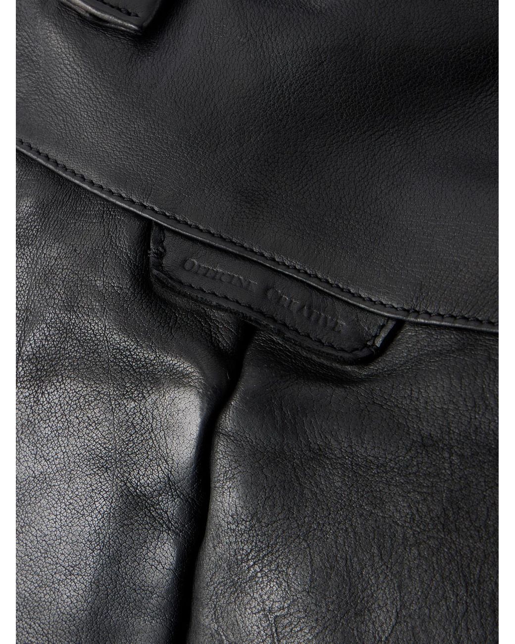 Officine Creative Black Helmet 005 Full-Grain Leather Tote Bag for men