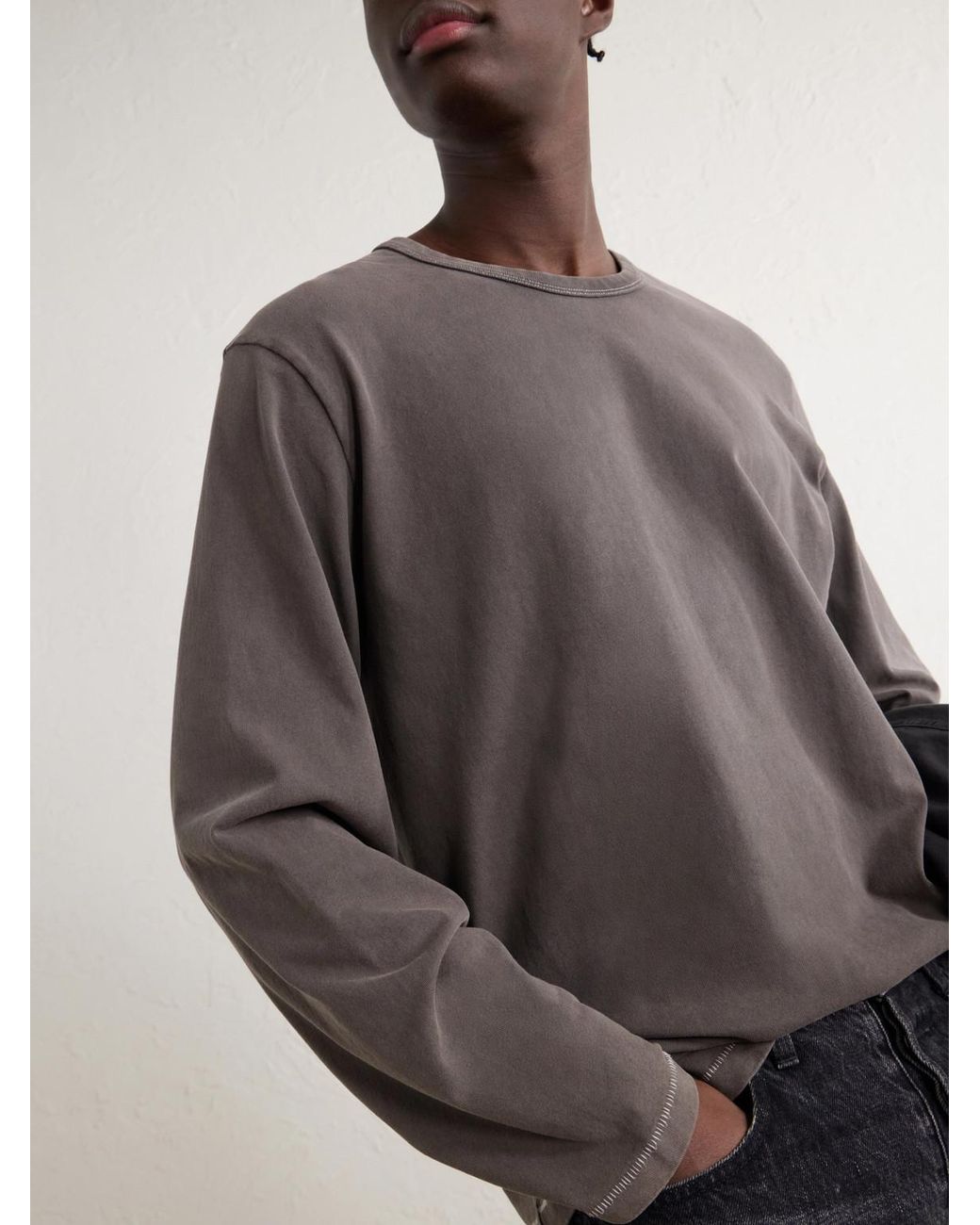 Corridor NYC Gray Garment-Dyed Cotton-Jersey T-Shirt for men