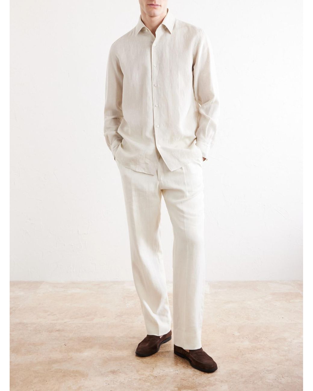 Zegna White Linen Shirt for men