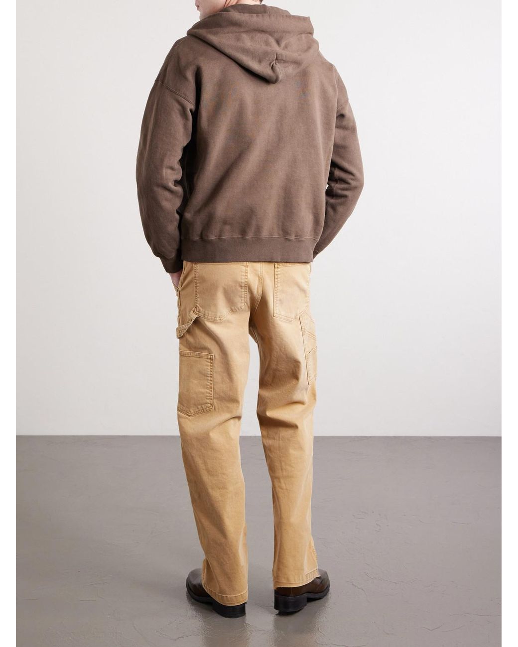 Visvim Brown Jumbo Cotton-jersey Zip-up Hoodie for men
