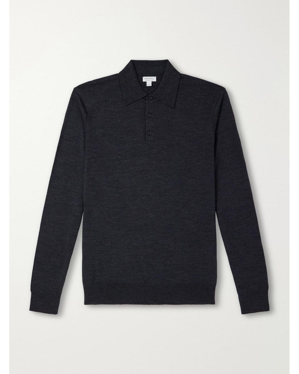Sunspel Blue Merino Wool Sweater for men