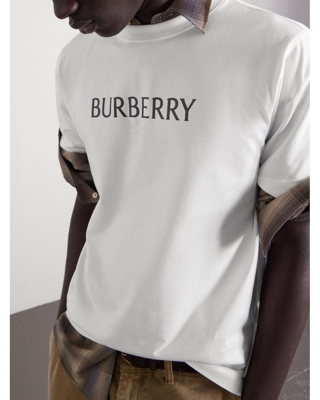 Burberry White Seth Logo-print Cotton-jersey T-shirt for men