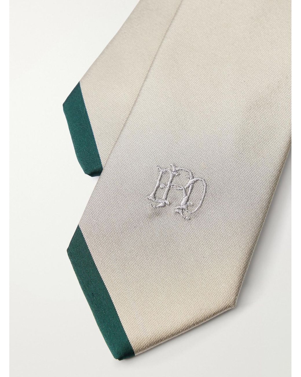 Enfants Riches Deprimes White 7cm Foxhole Logo-embroidered Silk-shantung Tie for men