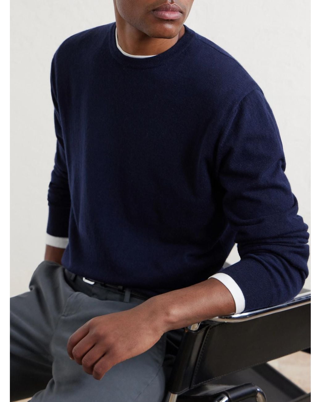Canali Blue Cashmere Sweater for men