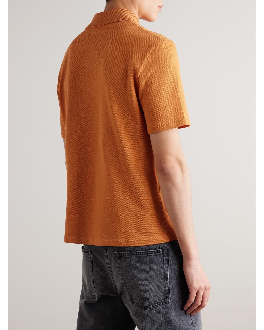 Loewe Orange Slim-Fit Logo-Embroidered Cotton-Piqué Polo Shirt for men