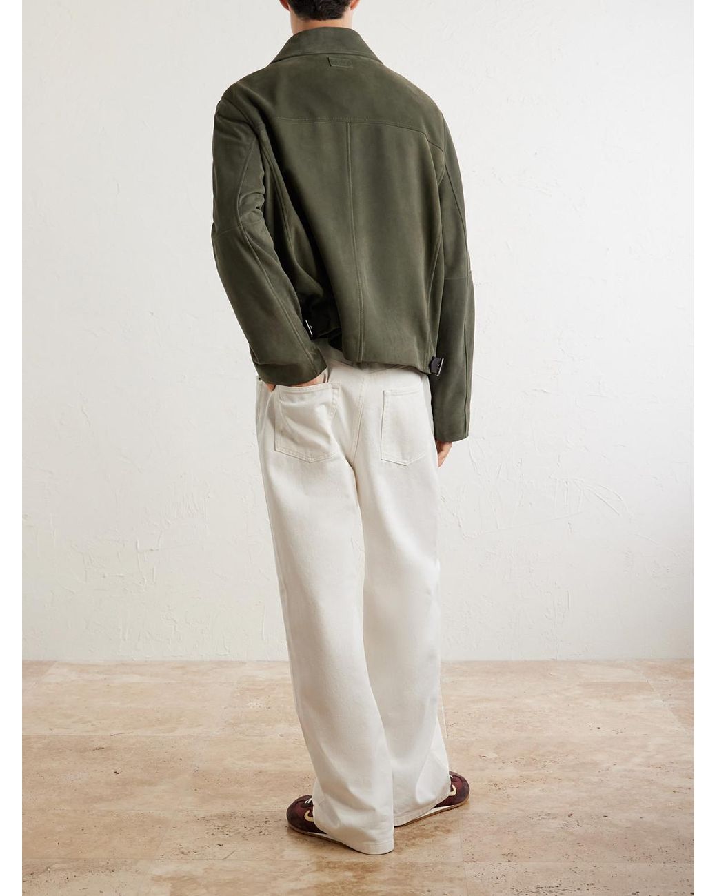 Loewe Green Suede Jacket for men