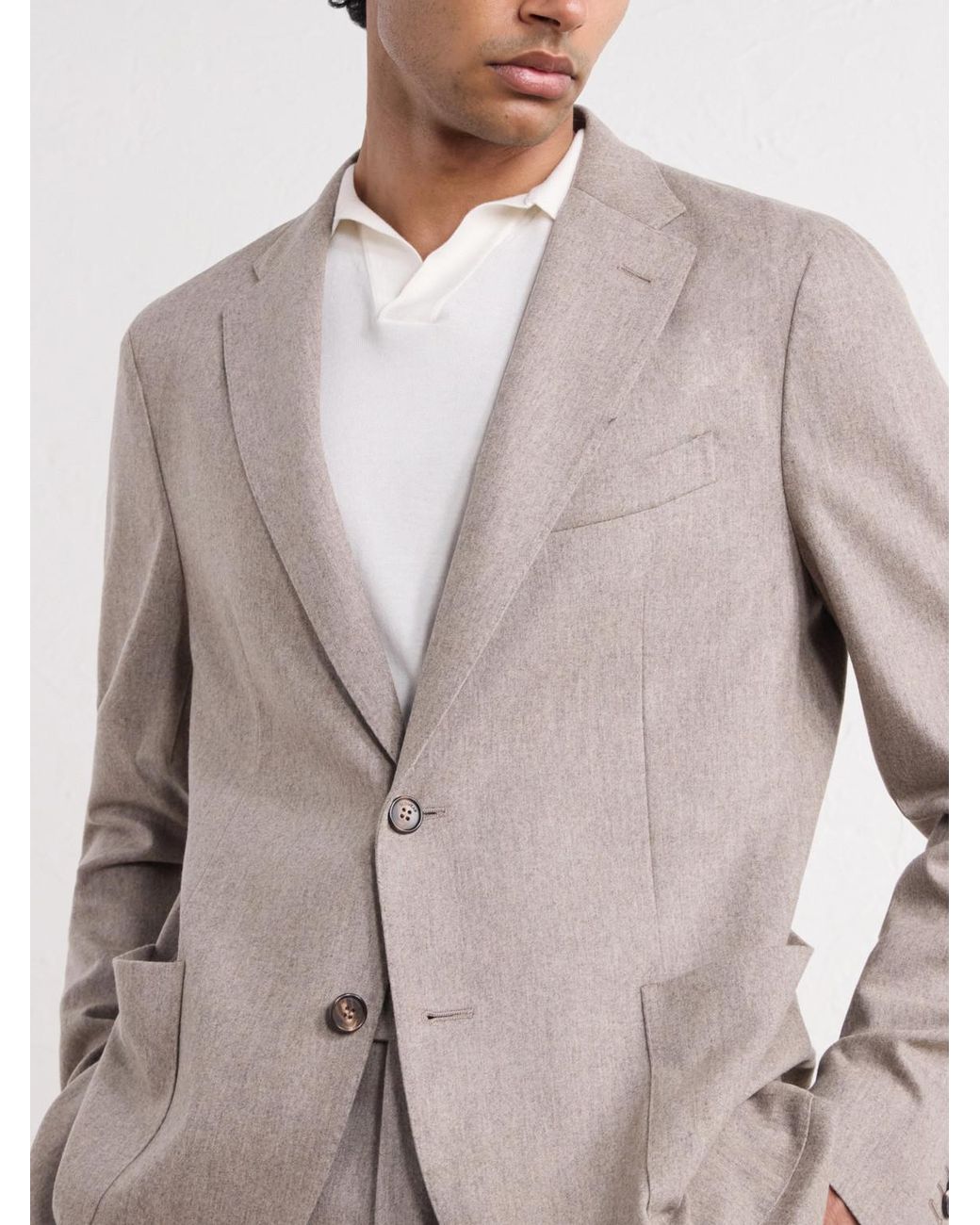 Slowear Natural Incotex Wool-blend Flannel Blazer Jacket for men