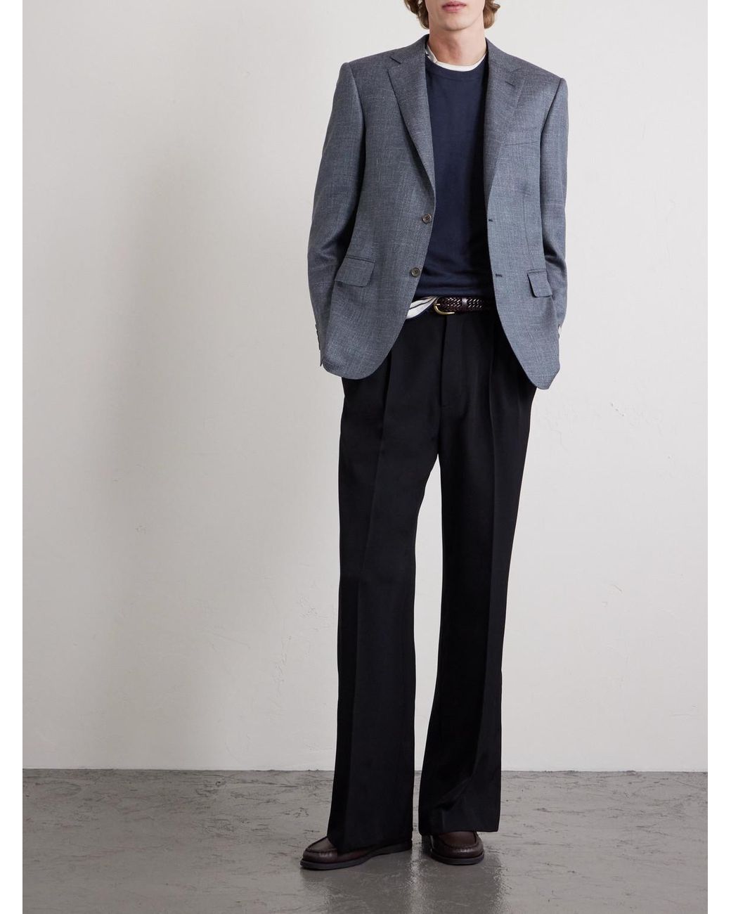 Canali Blue Cotton Sweater for men