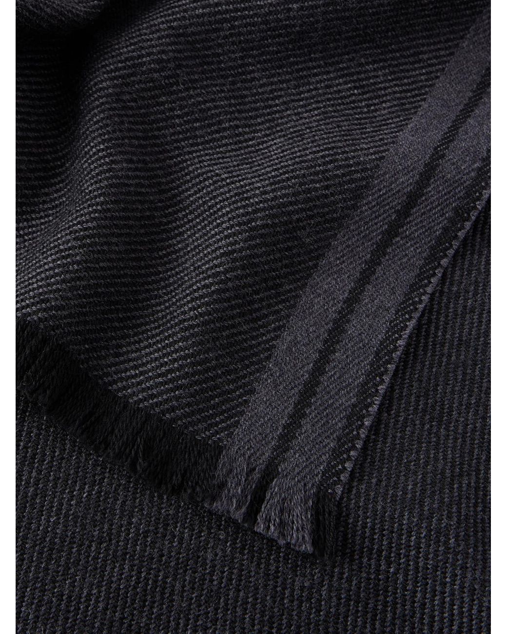 Zegna Black Wool Scarf for men