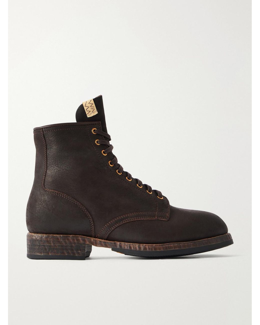 Visvim Black Brigadier Leather Lace-Up Boots for men
