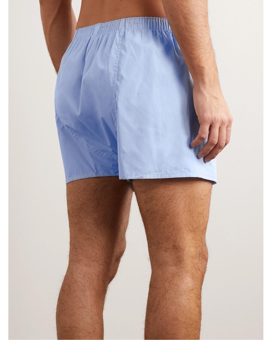 Cotton Boxer Shorts di Sunspel in Blue da Uomo