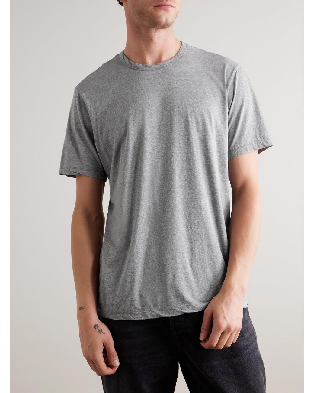 James Perse Gray Luxe Lotus Slim-Fit Cotton-Jersey T-Shirt for men
