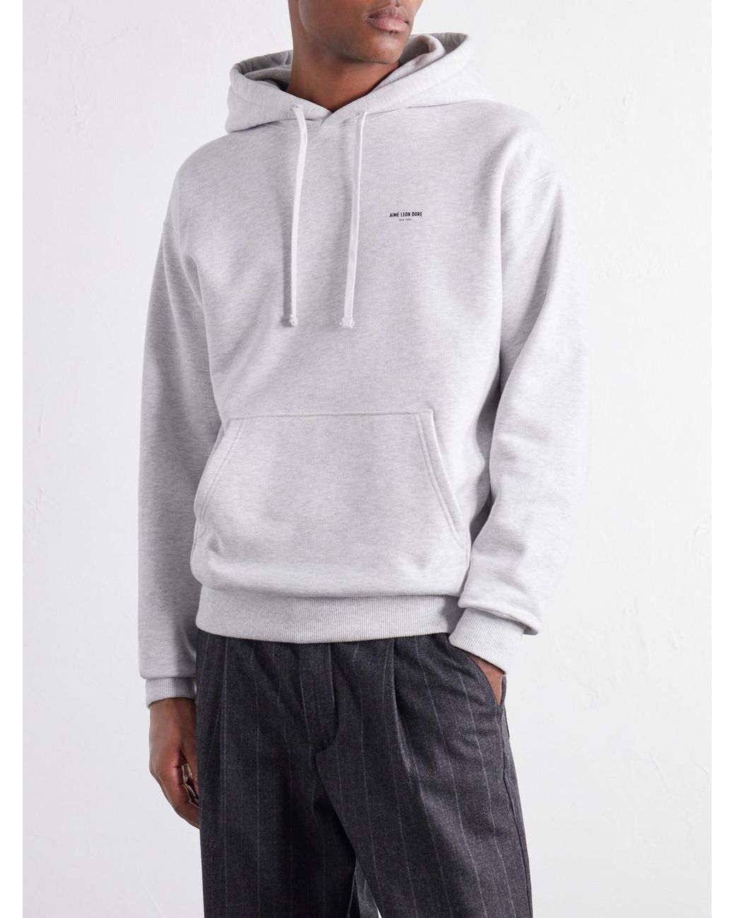Aimé Leon Dore White Logo-Print Cotton-Jersey Hoodie for men