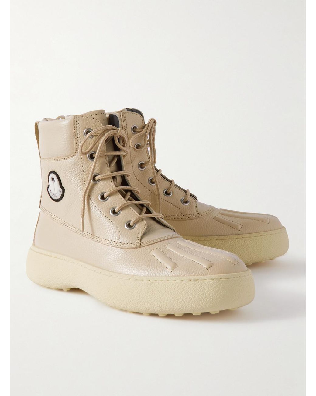 Moncler Genius Natural Tod's Palm Angels Winter Gommino Full-Grain Leather Boots for men