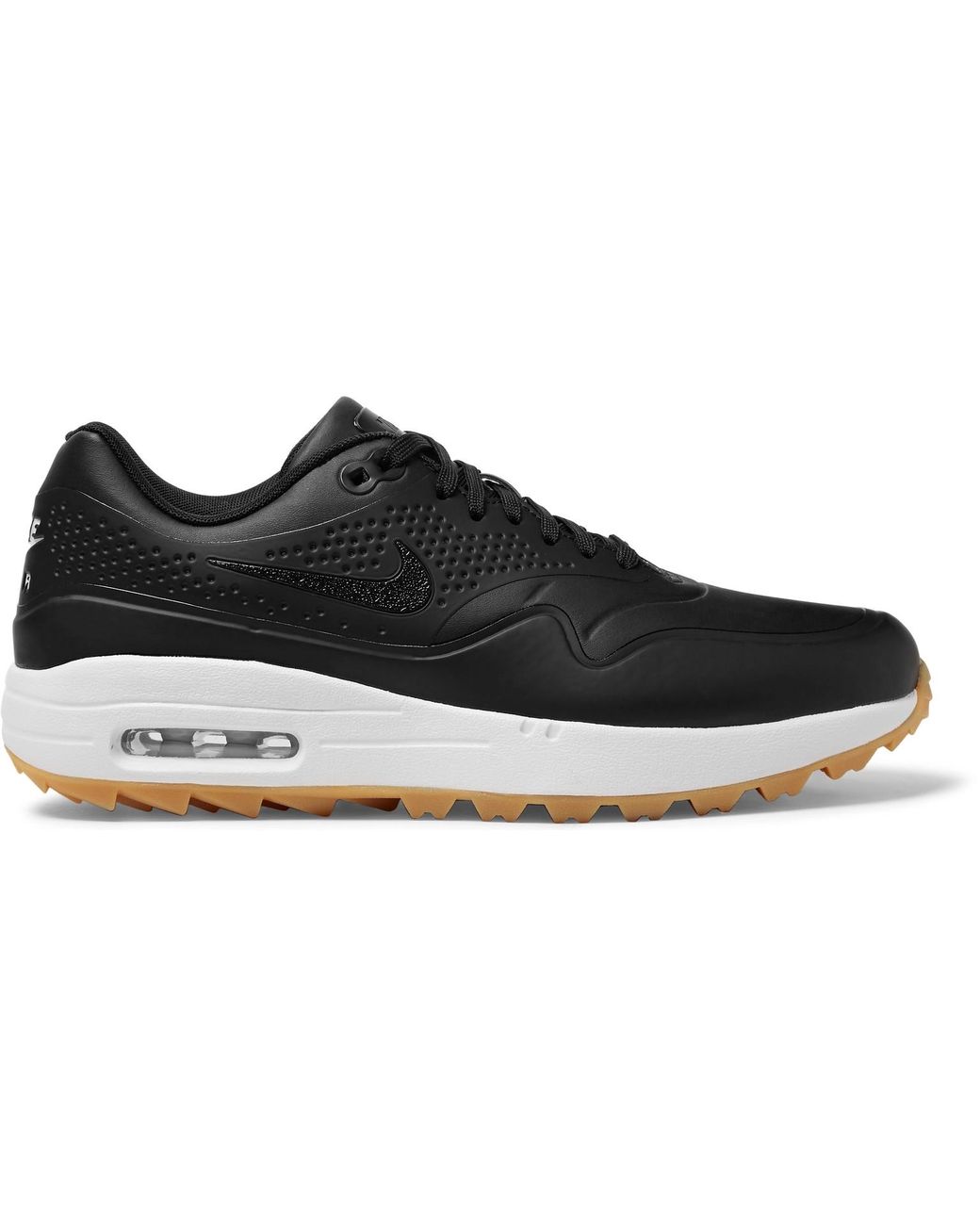 Nike Air Max 1g Faux Leather And Rubber Golf Shoes in Black for Men | Lyst