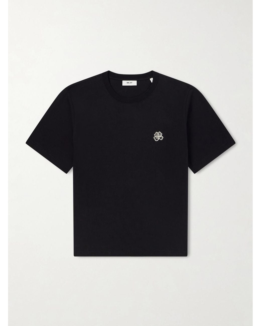 NN07 Black Jett 30026 Logo-embroidered Organic Cotton-jersey T-shirt for men