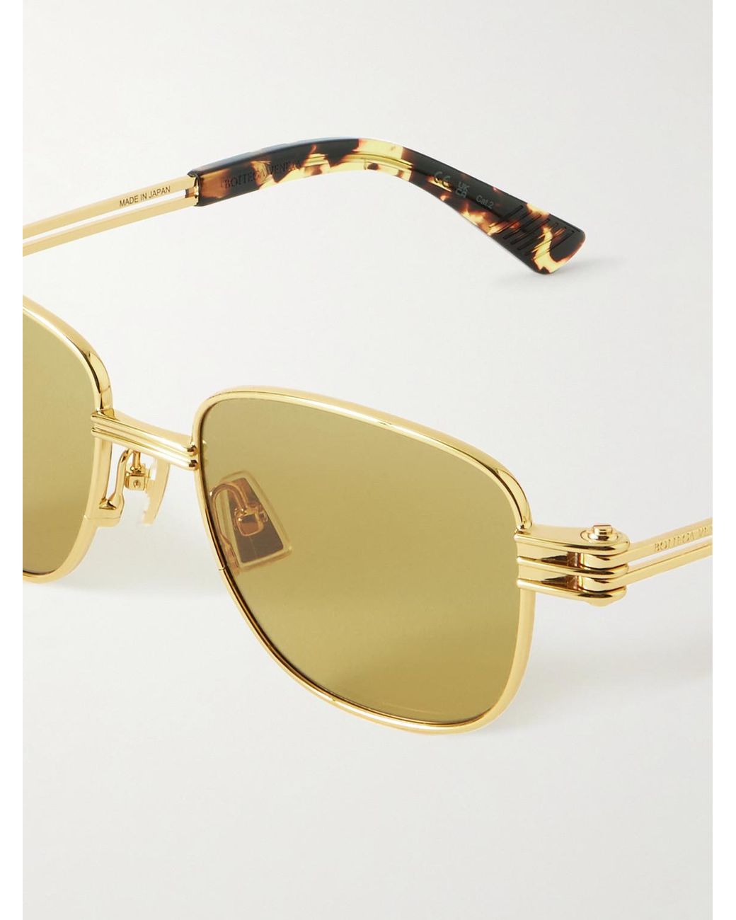 Bottega Veneta Metallic Square-Frame-Tone Sunglasses for men