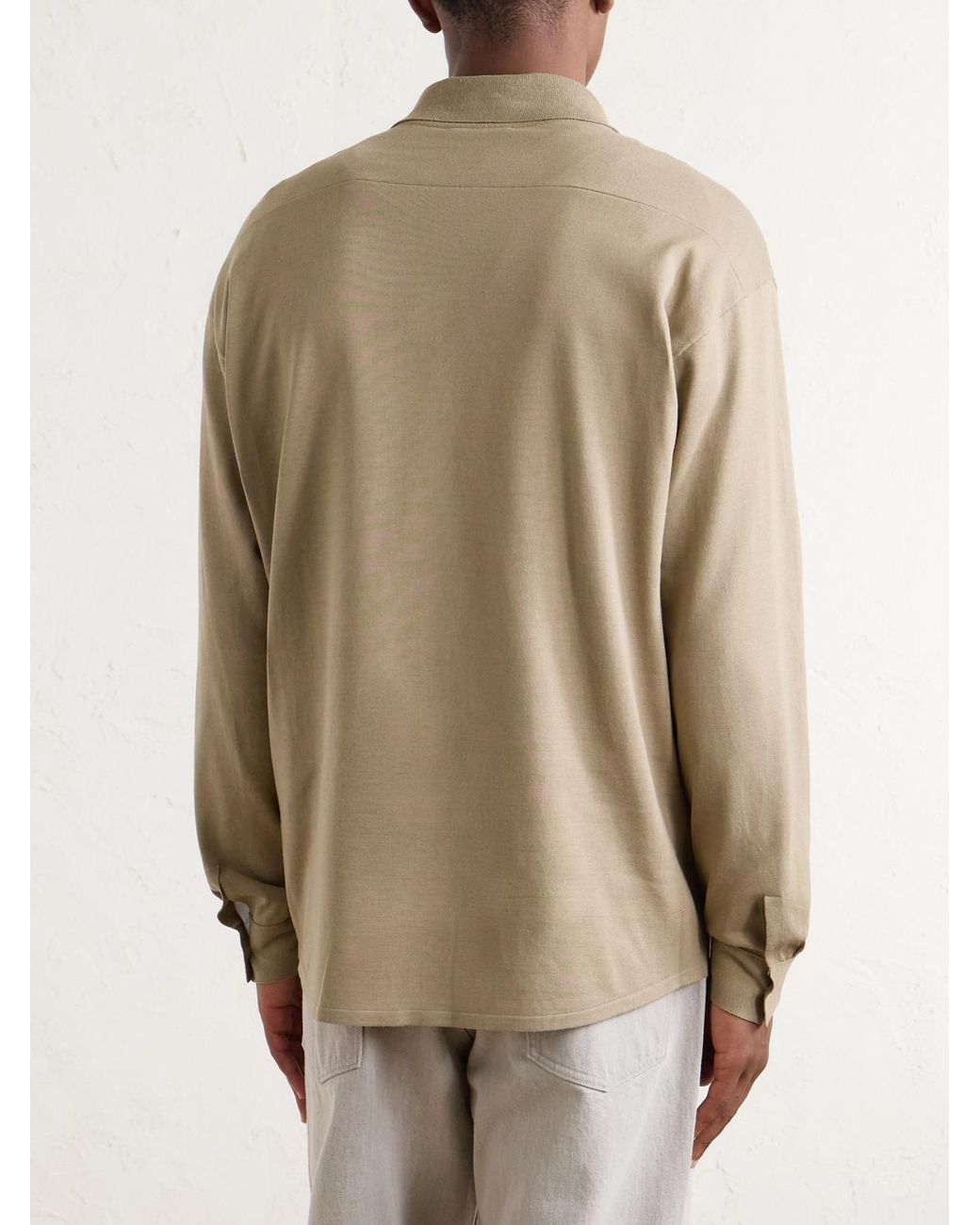 Auralee Natural Knitted Silk Shirt for men