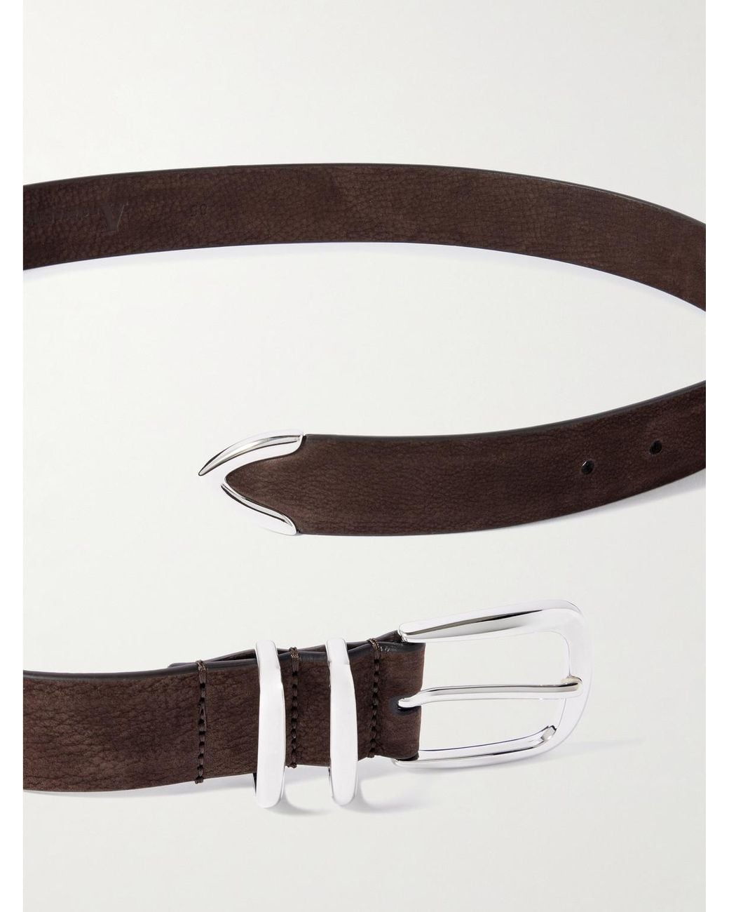 Andersons Brown 3Cm Suede Belt for men