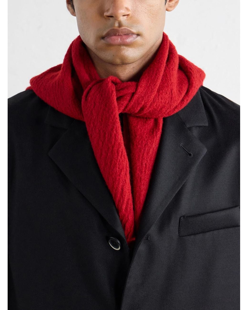 Barena Red Virgin Wool Scarf for men