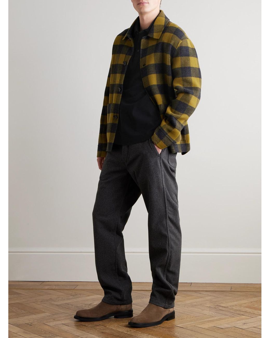Mr P. Black Cotton-piqué Polo Shirt for men