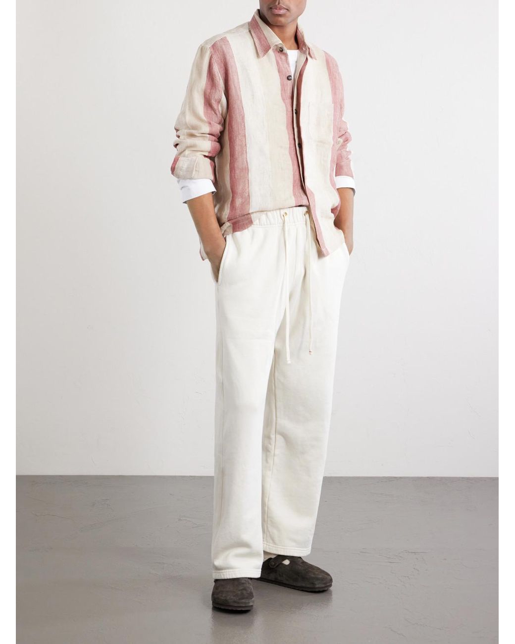 Kartik Research Pink Striped Linen-gauze Shirt for men