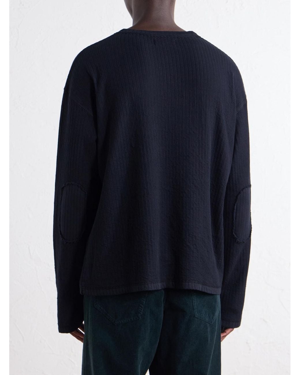 mfpen Blue Ribbed Organic Cotton Sweater for men