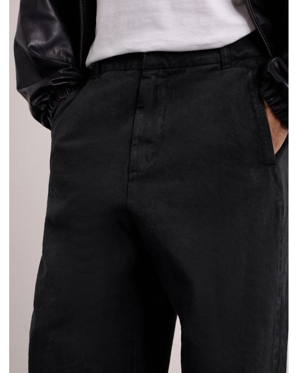 Amomento Blue Cotton Wide-Leg Jeans for men