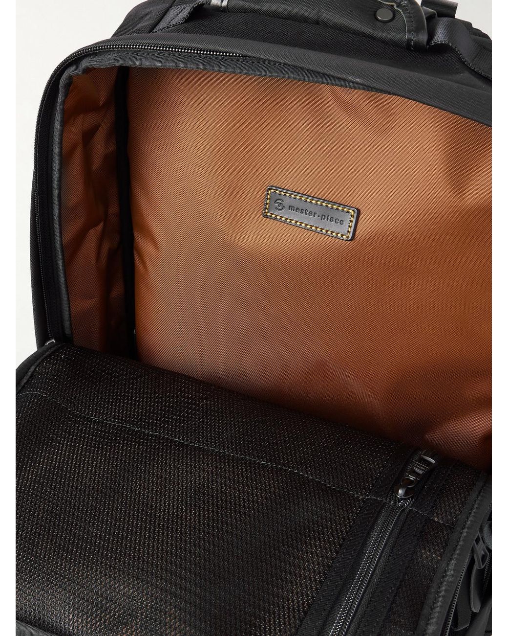 Potential 2-Way Leather And Webbing-Trimmed Cordura Mastertex Backpack di Master Piece in Black da Uomo