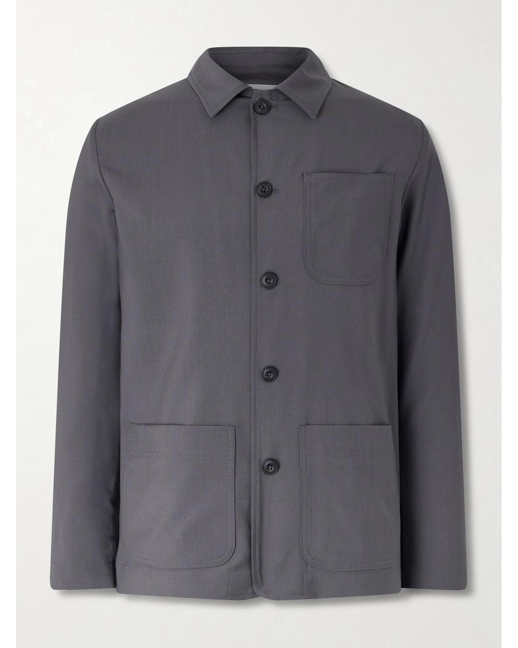 Altea Gray Constantin Virgin Wool Overshirt for men