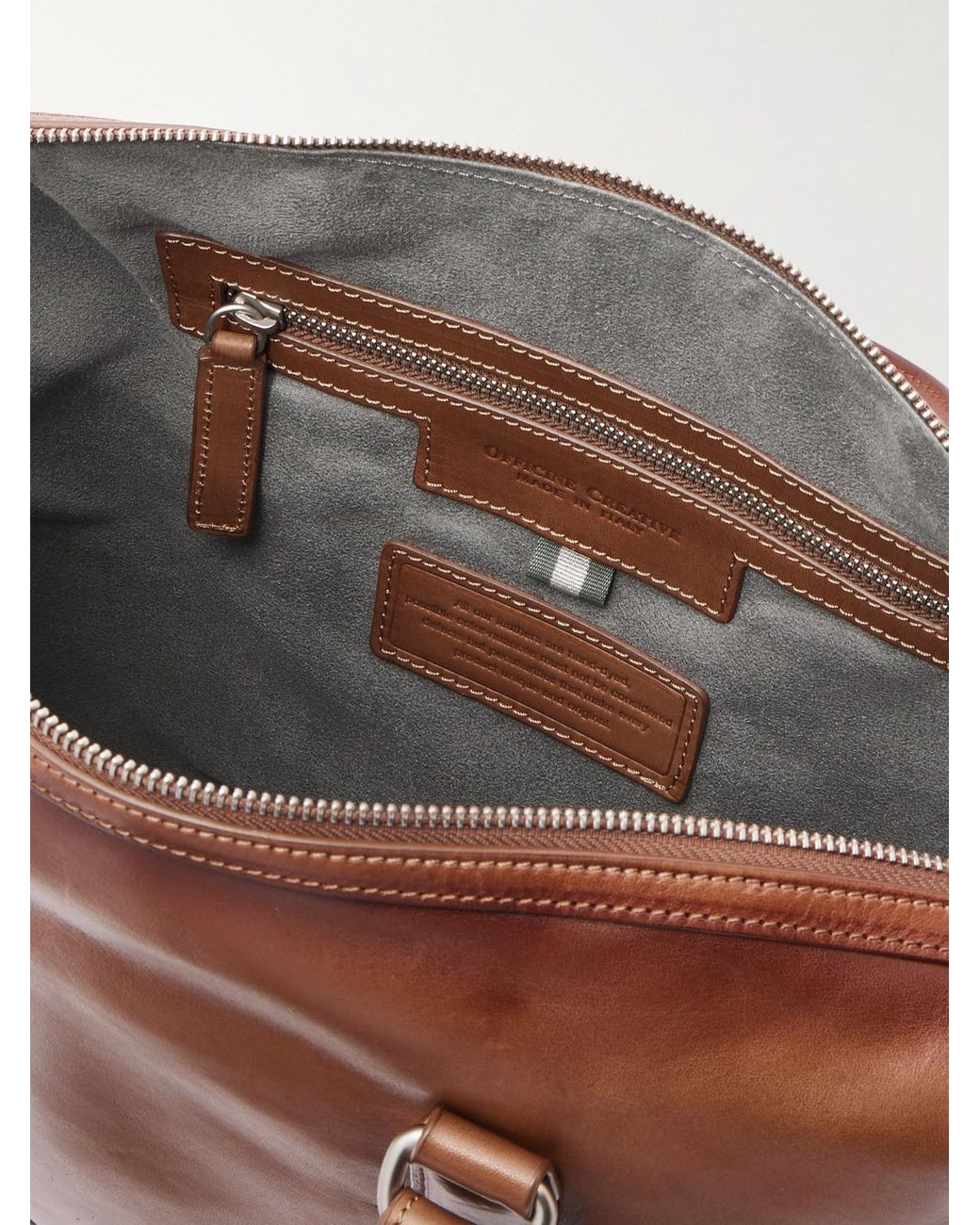 Officine Creative Brown Quentin 019 Leather Briefcase for men