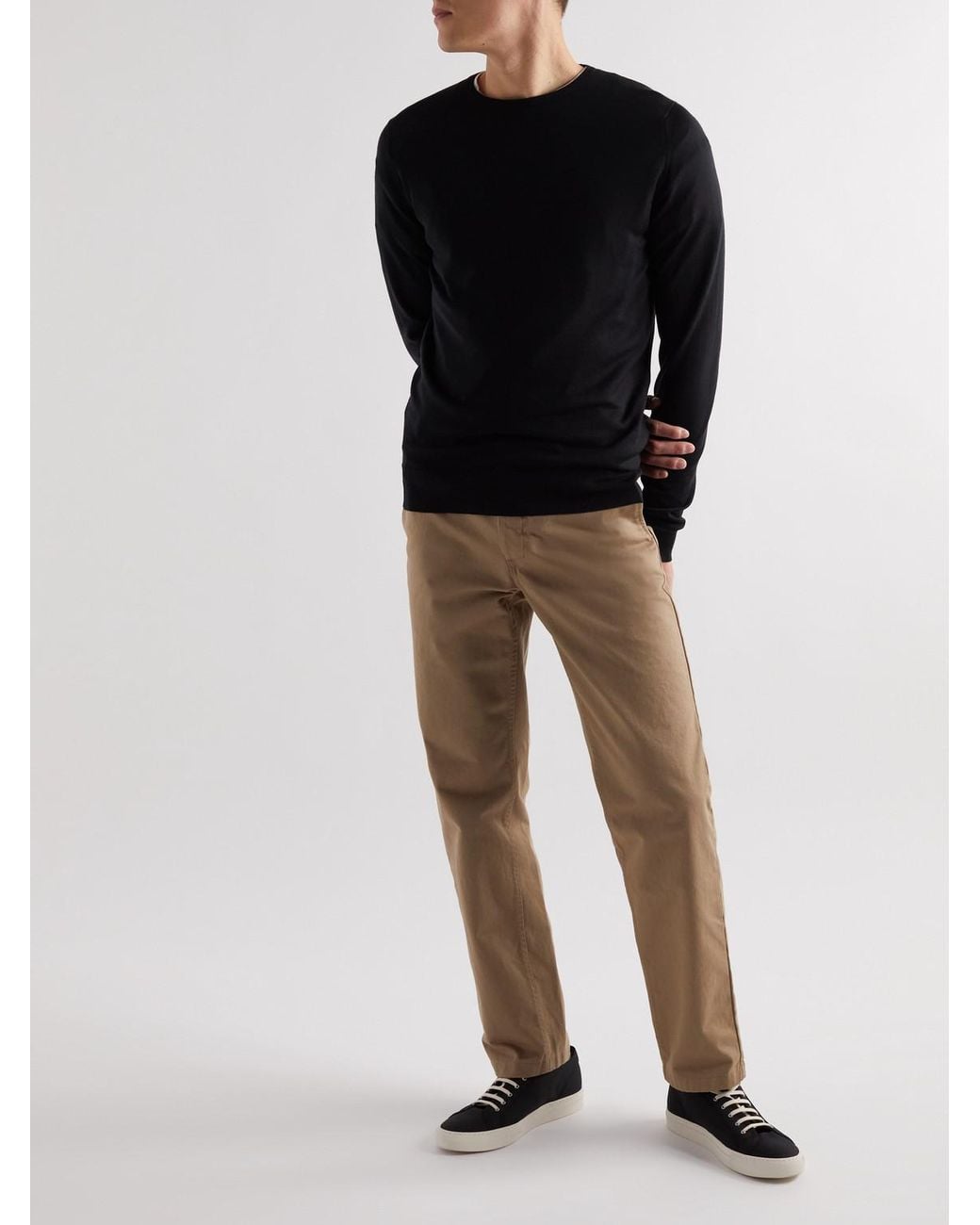 John Smedley Black Lundy Merino Wool Sweater for men