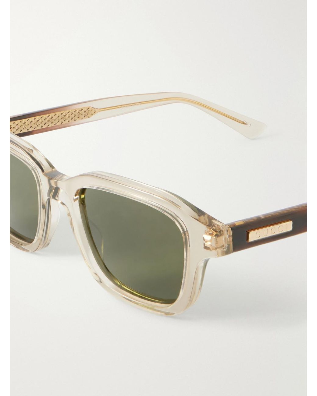 Gucci Green The Wirecore Square-frame Acetate Sunglasses for men