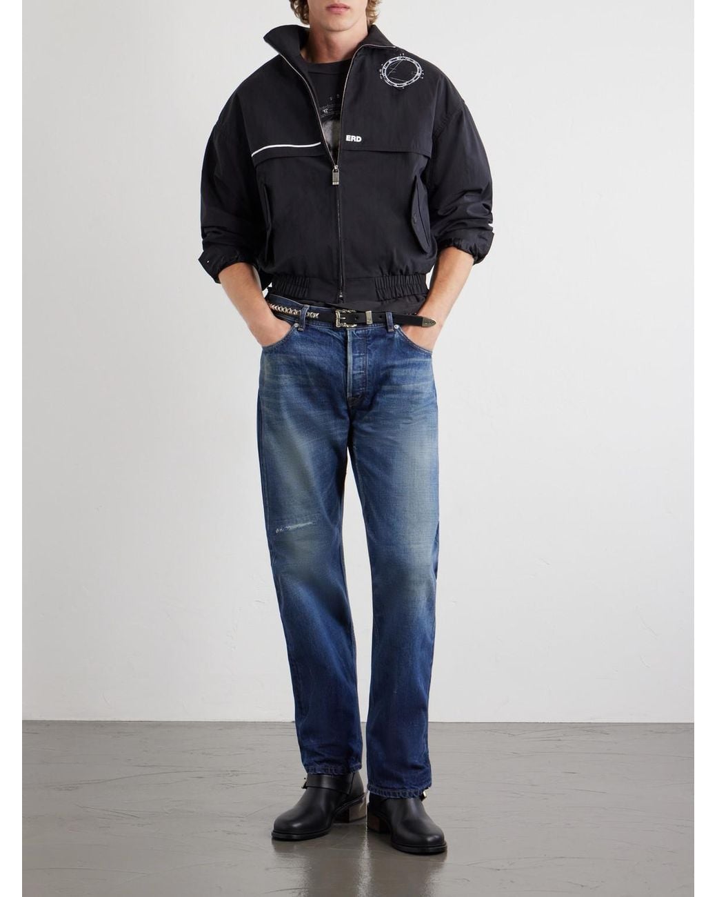 Enfants Riches Deprimes Blue Serge Logo-Printed Shell Jacket for men