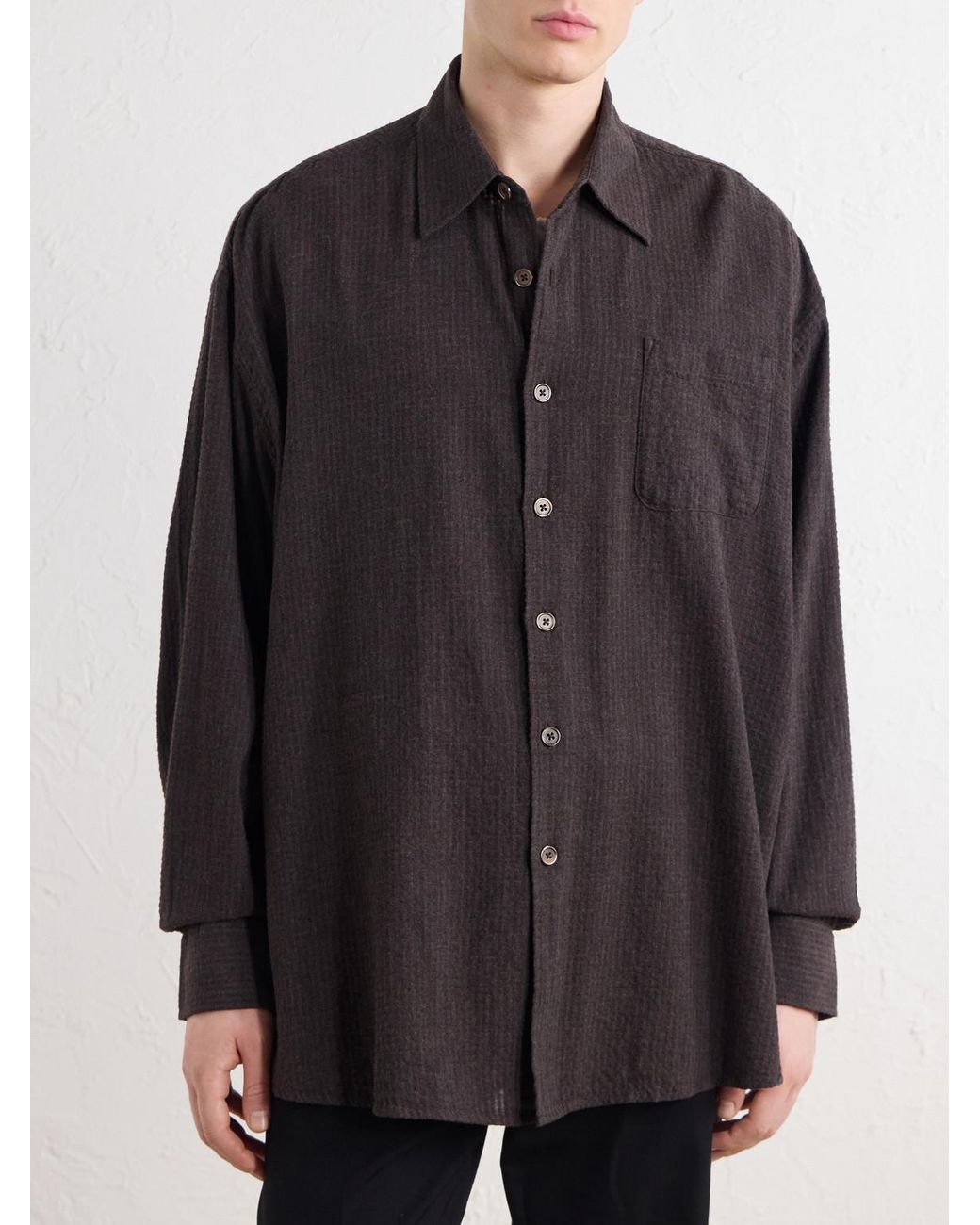 Our Legacy Black Borrowed Checked Woven Shirt for men