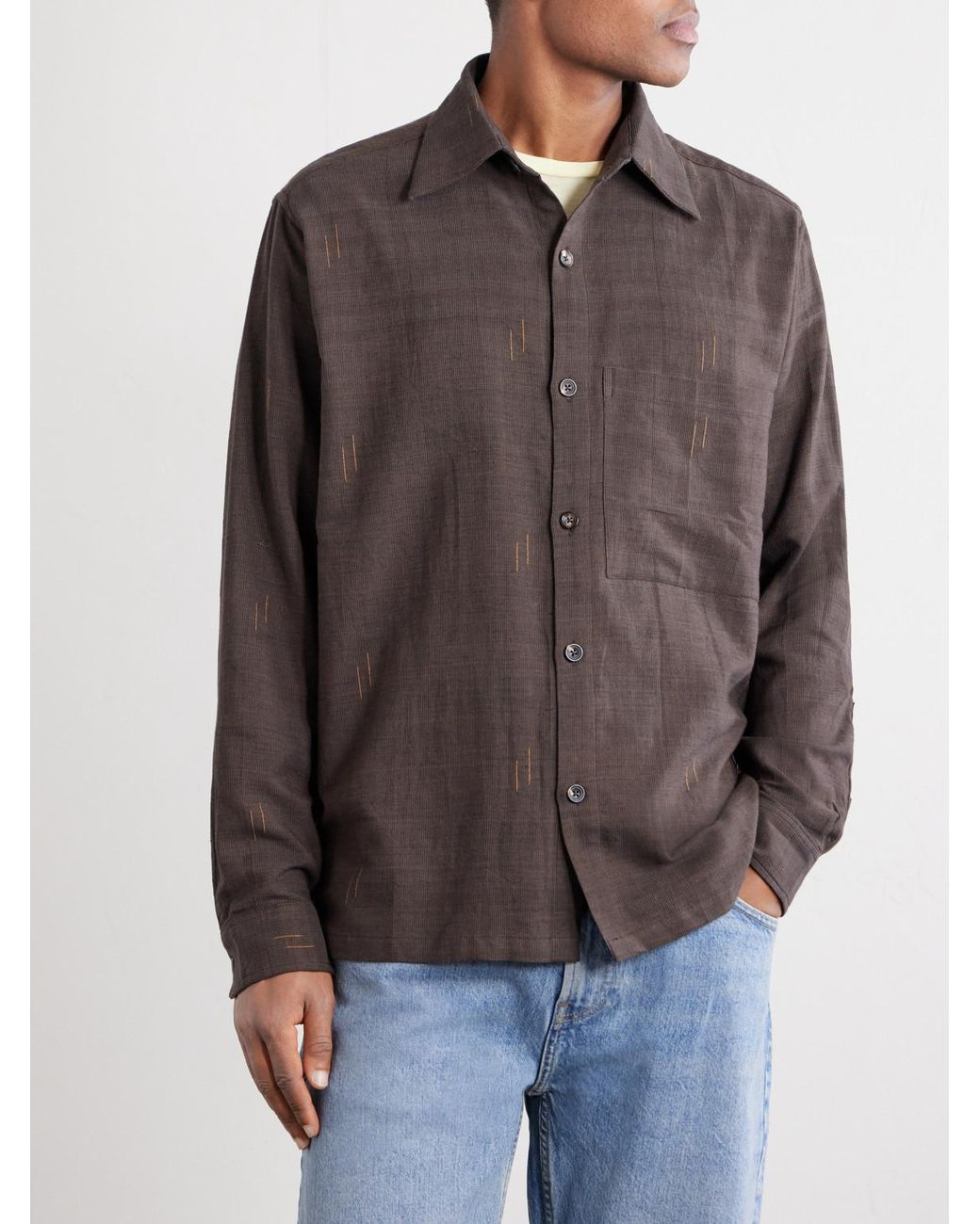 Kartik Research Brown Cotton Shirt for men