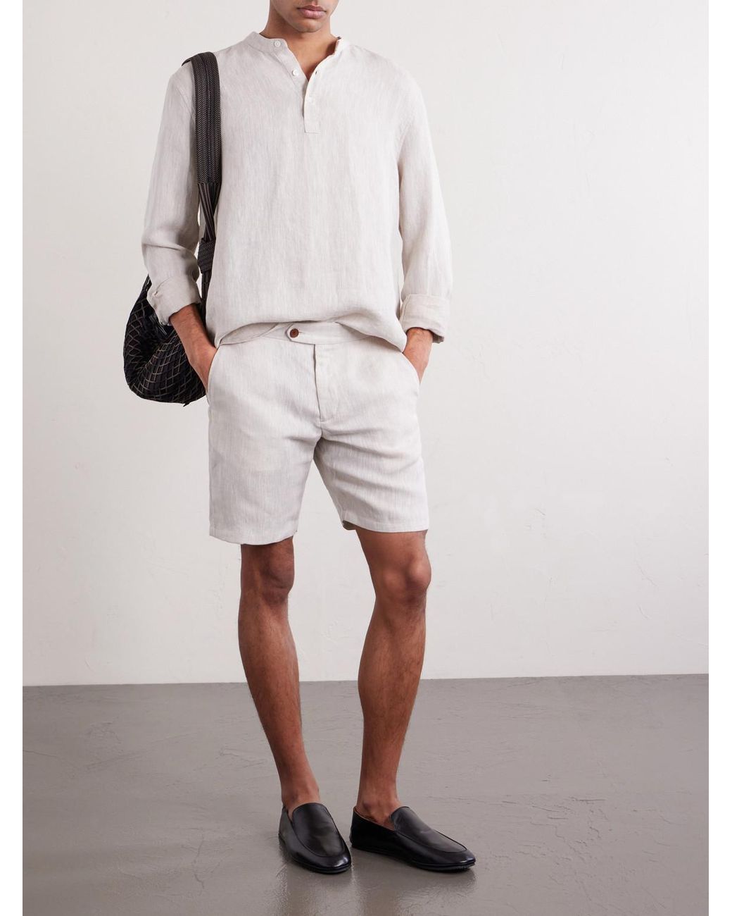Mr P. White Linen Shirt for men