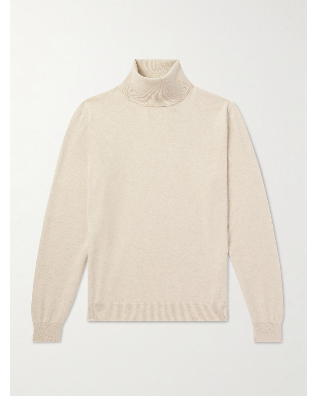 Loro Piana Natural Arona Cashmere Rollneck Sweater for men