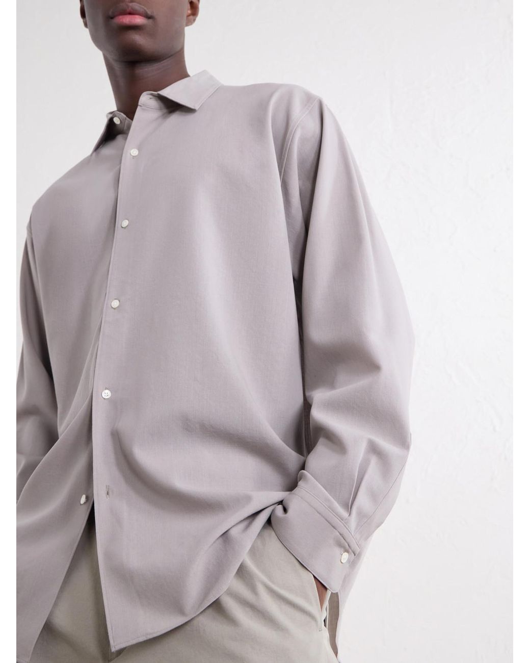 Goldwin White Wool-Fresco Shirt for men