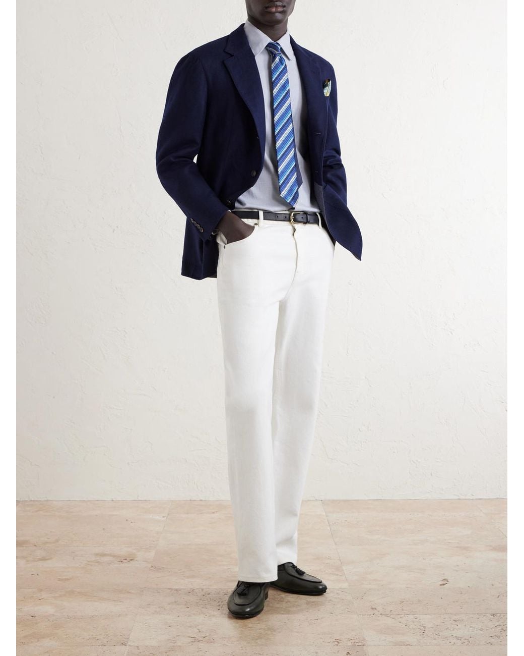 Dunhill White Cotton And Cashmere-blend Shirt for men