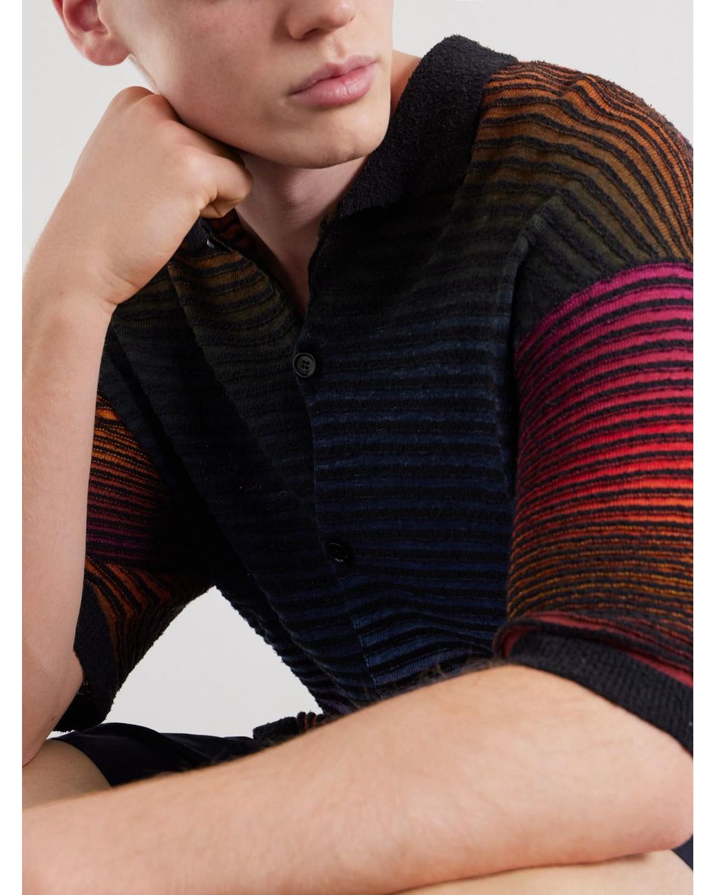 Loewe Blue Paula's Ibiza Knitted Cotton-Blend Shirt for men
