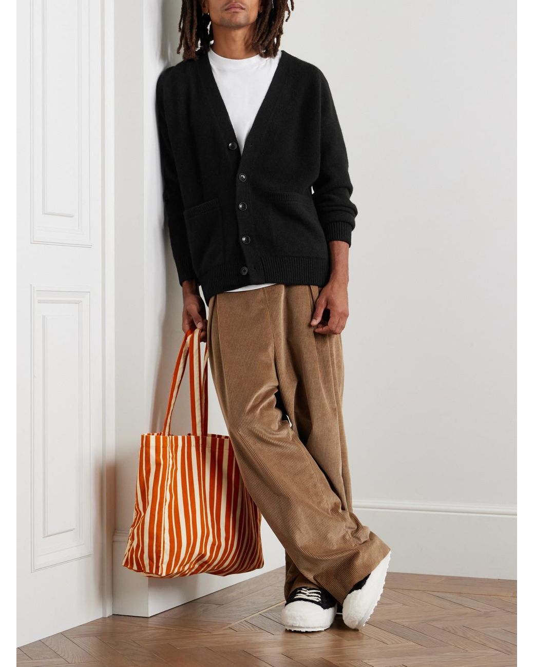 The Elder Statesman Black Cashmere Cardigan for men
