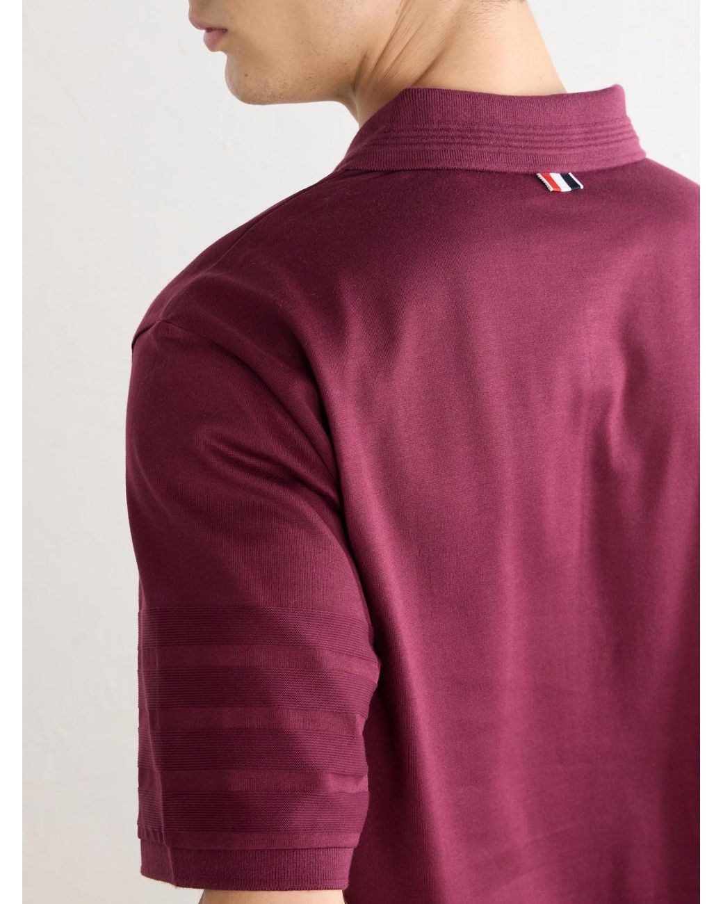 Thom Browne Purple Cotton-Jersey Polo Shirt for men