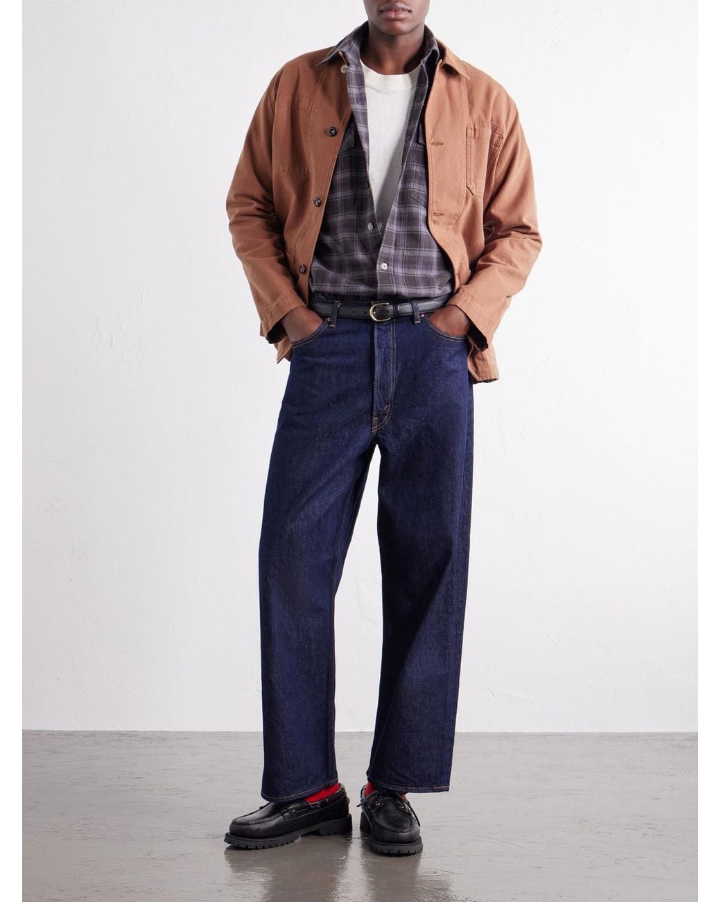Drake's Purple Checked Cotton And Silk-Blend Twill Shirt for men