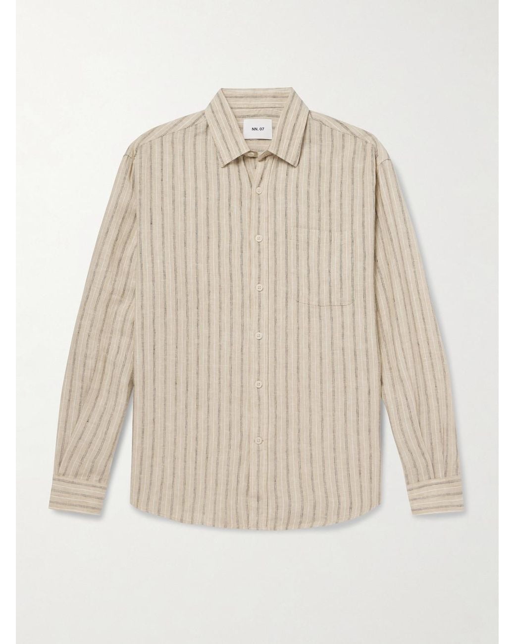 NN07 Natural Deon 5728 Striped Linen Shirt for men